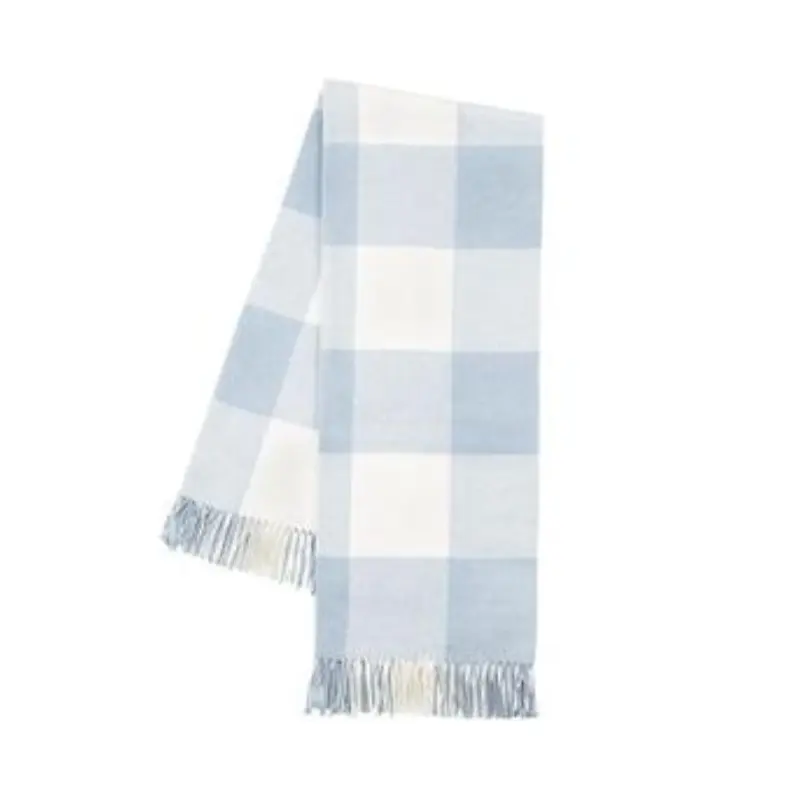 Buffalo Check Throw in Baby Blue