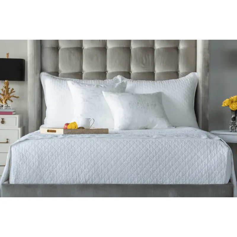 Emily White Quilted Linen Bedding by Lili Alessandra