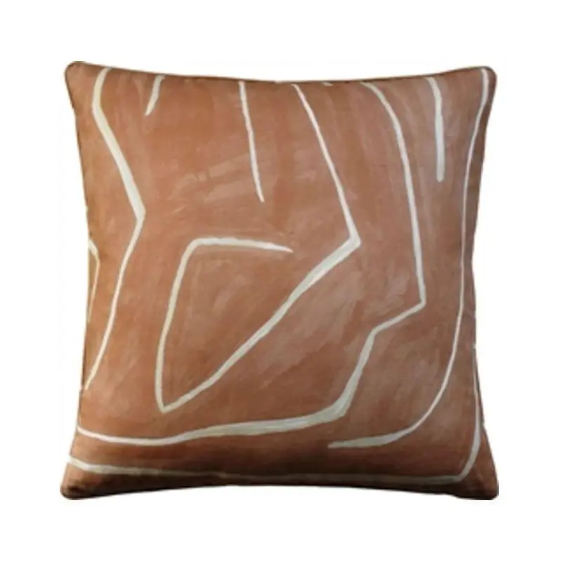 Graffito Salmon and Cream Pillow