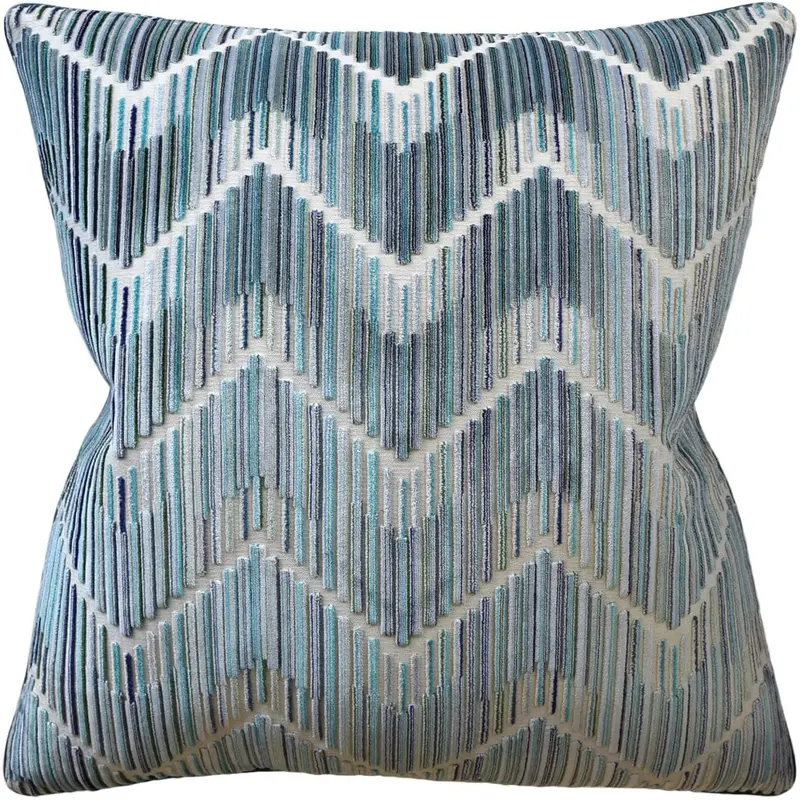 Hilo Peacock Cut Velvet Pillow