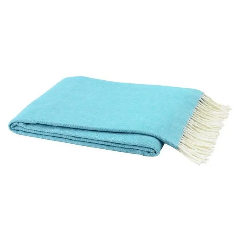 Italian Herringbone Turquoise Throw by Lands Downunder