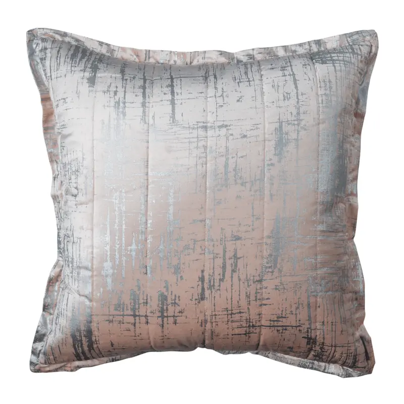 Moderne Blush and Silver Euro Pillow by Lili Alessandra