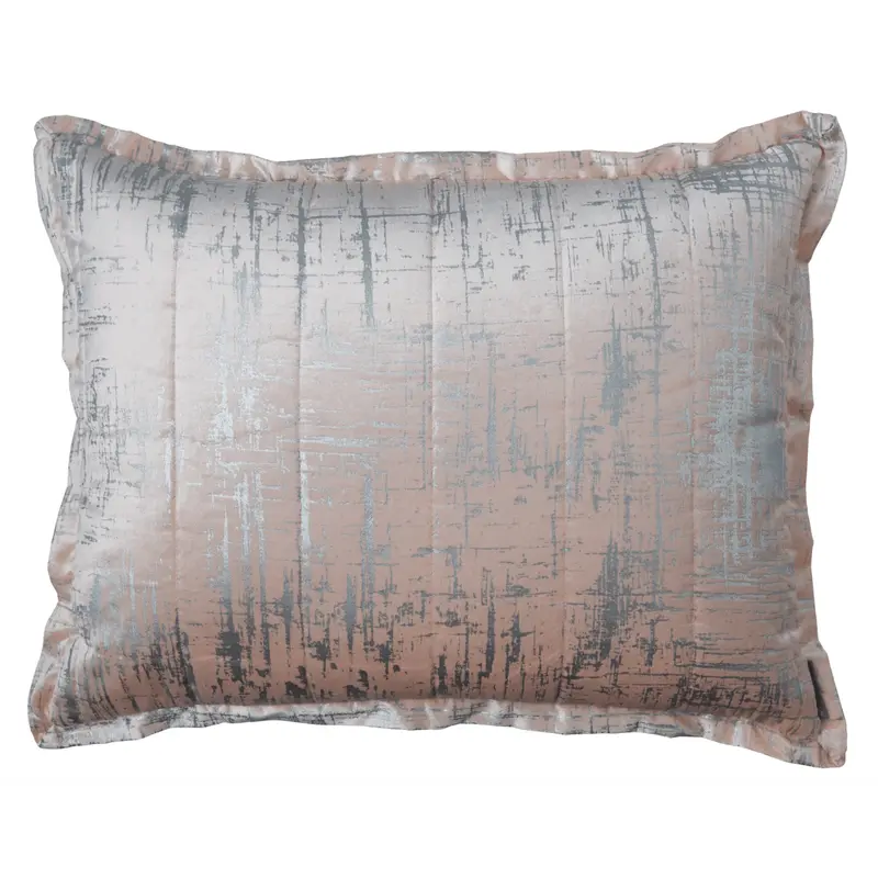 Moderne Blush and Silver Standard Pillow by Lili Alessandra