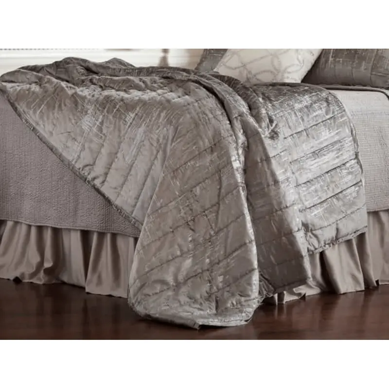 Moderne Silver and Silver Quilted Personal Blanket