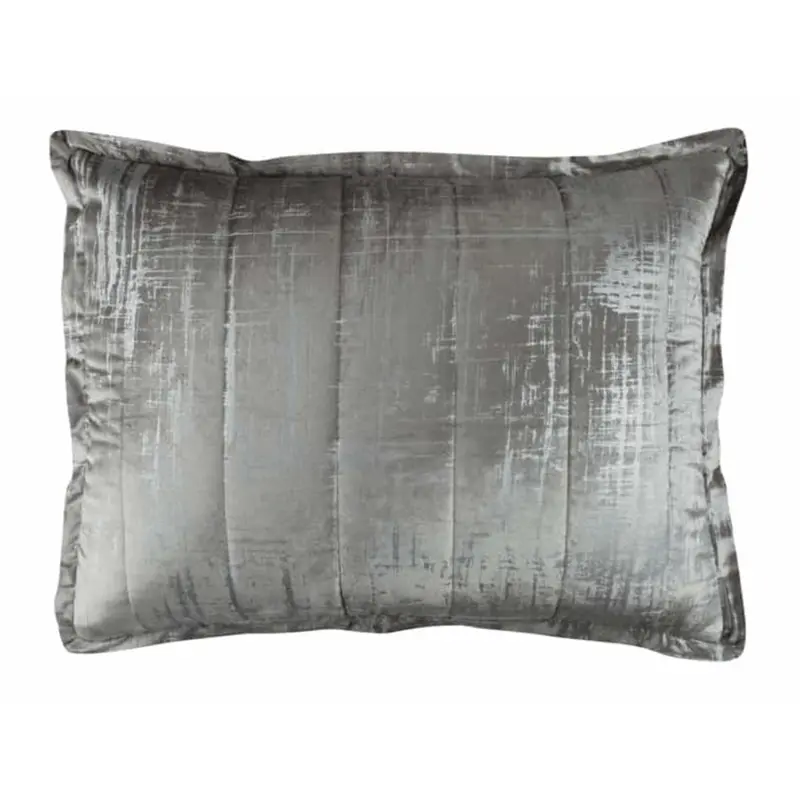 Moderne Silver and Silver Standard Pillow by Lili Alessandra