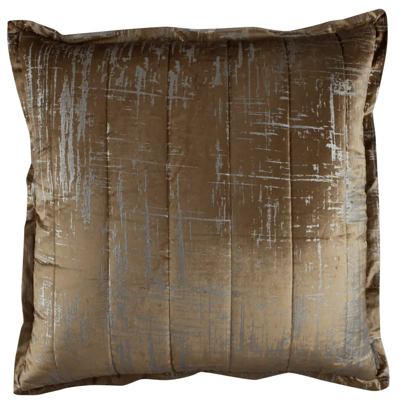 Moderne Straw and Silver Euro Pillow by Lili Alessandra