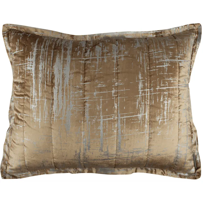 Moderne Straw and Silver Standard Pillow by Lili Alessandra