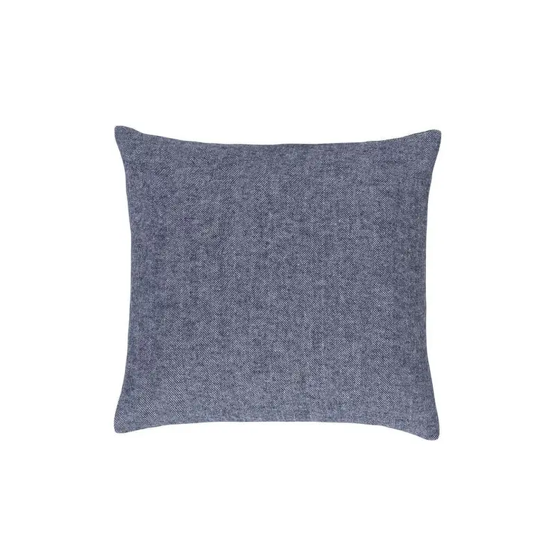 Navy Solid Herringbone Pillow by Lands Downunder
