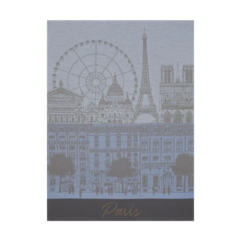 Paris Panorama Azure Tea Towel by Le Jacquard Franais
