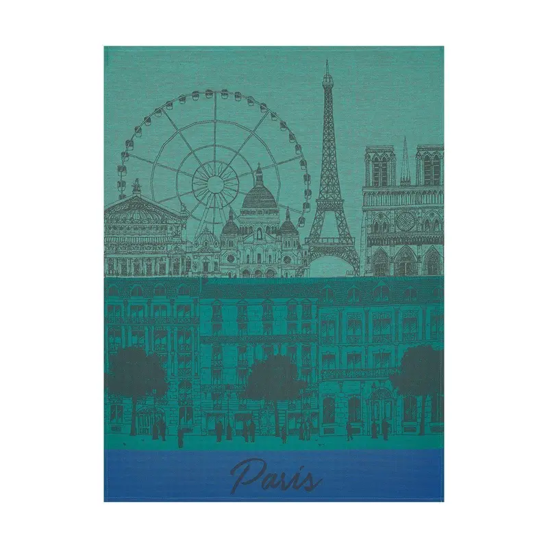 Paris Panorama Garden Tea Towel  by Le Jacquard Franais