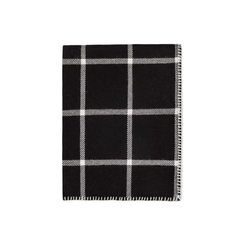 Alicia Adams Alpaca Graydon Throw in Black and Ivory