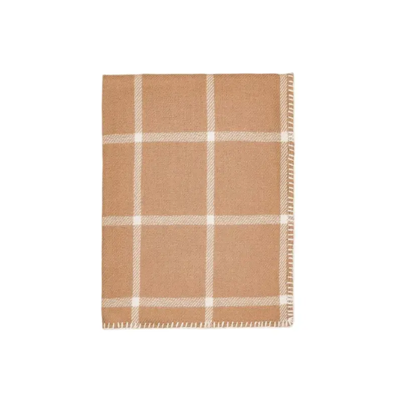 Alicia Adams Alpaca Graydon Throw in Camel and Ivory