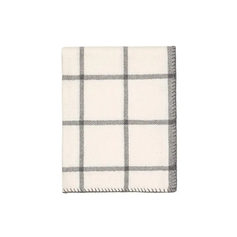 Alicia Adams Alpaca Graydon Throw in Ivory and Light Grey