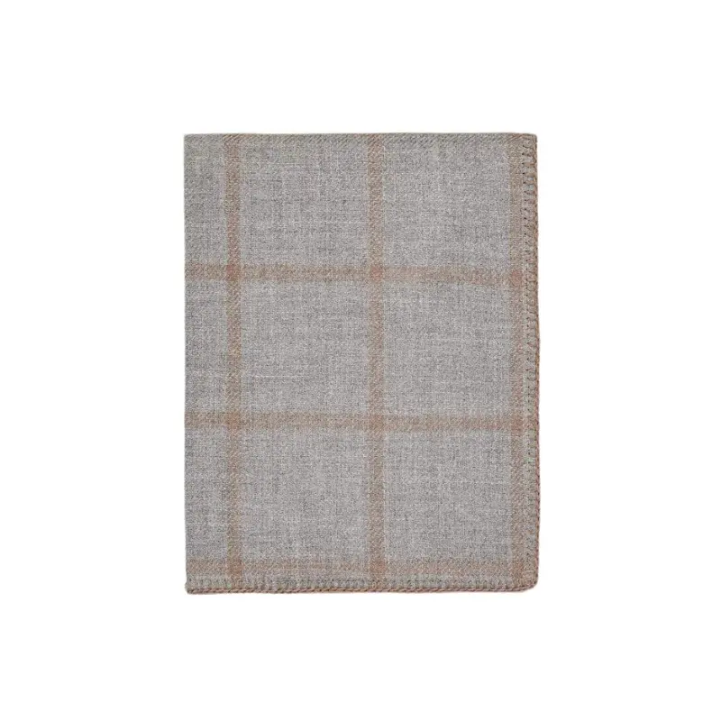 Alicia Adams Alpaca Graydon Throw in Light Grey and Taupe