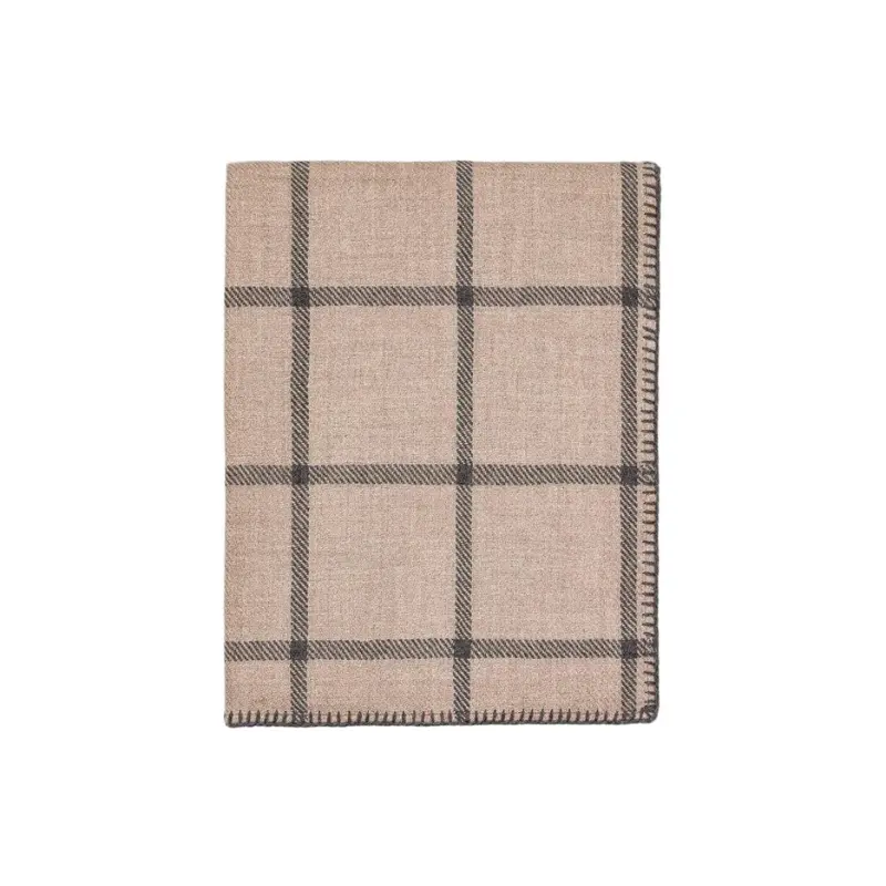 Alicia Adams Alpaca Graydon Throw in Light Taupe and Grey