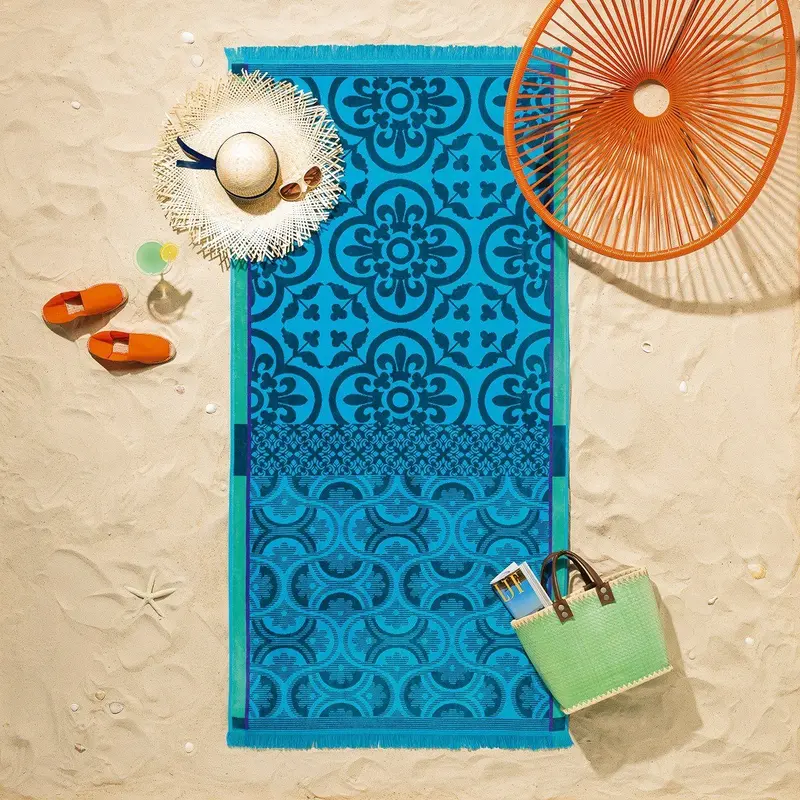 Santorin Beach Towel by Le Jacquard Franais