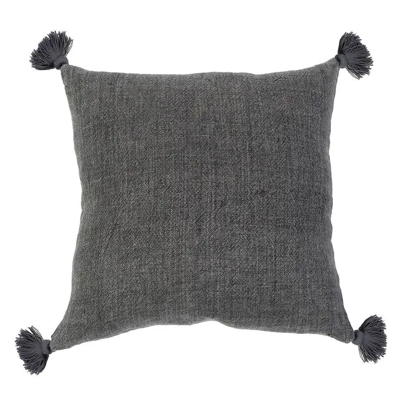 Montauk Charcoal Decorative Tassels Pillow by Pom Pom at Home