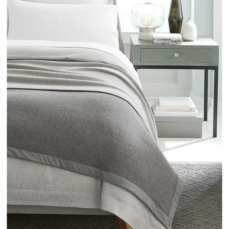 Nerino Gray Wool Blanket - Sferra