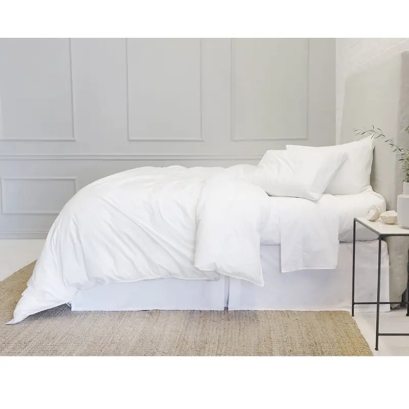 Parker White Cotton Percale Duvet Set