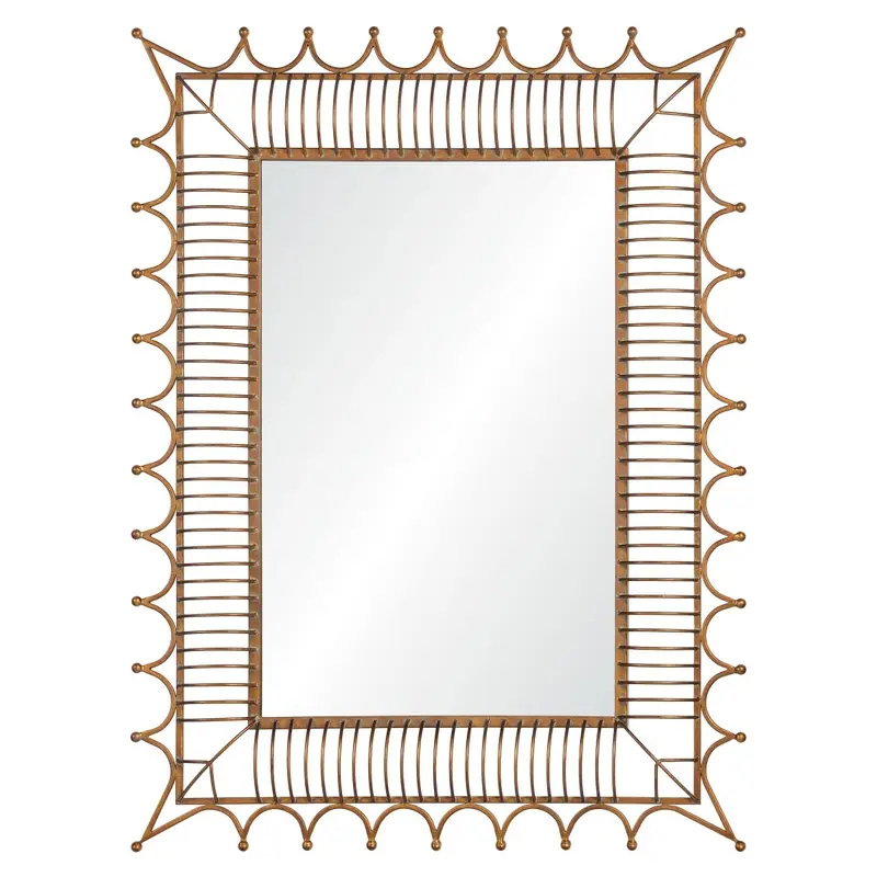 Rex Antiqued Gold Iron Mirror by Bunny Williams