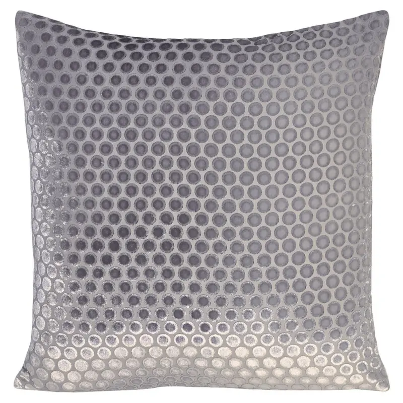 Dots Velvet Silver Gray Pillows by Kevin OBrien Studio