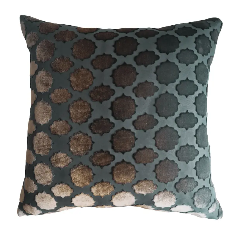Mod Fretwork Gunmetal Velvet Pillows by Kevin O'Brien Studio