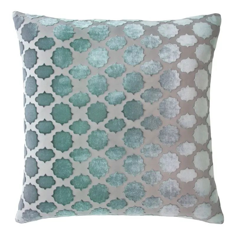 Mod Fretwork Jade Velvet Pillows by Kevin O'Brien Studio