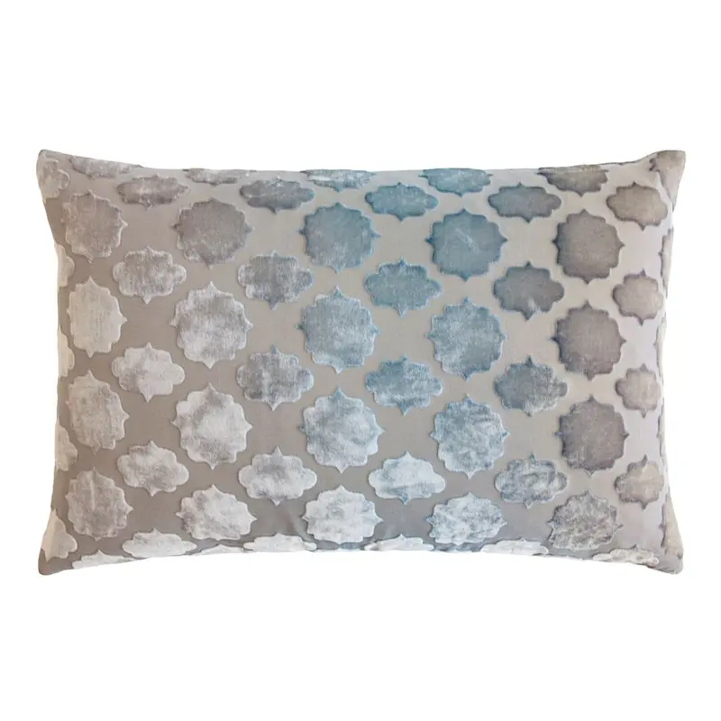 Mod Fretwork Robin's Egg Velvet Pillows by Kevin OBrien Studio