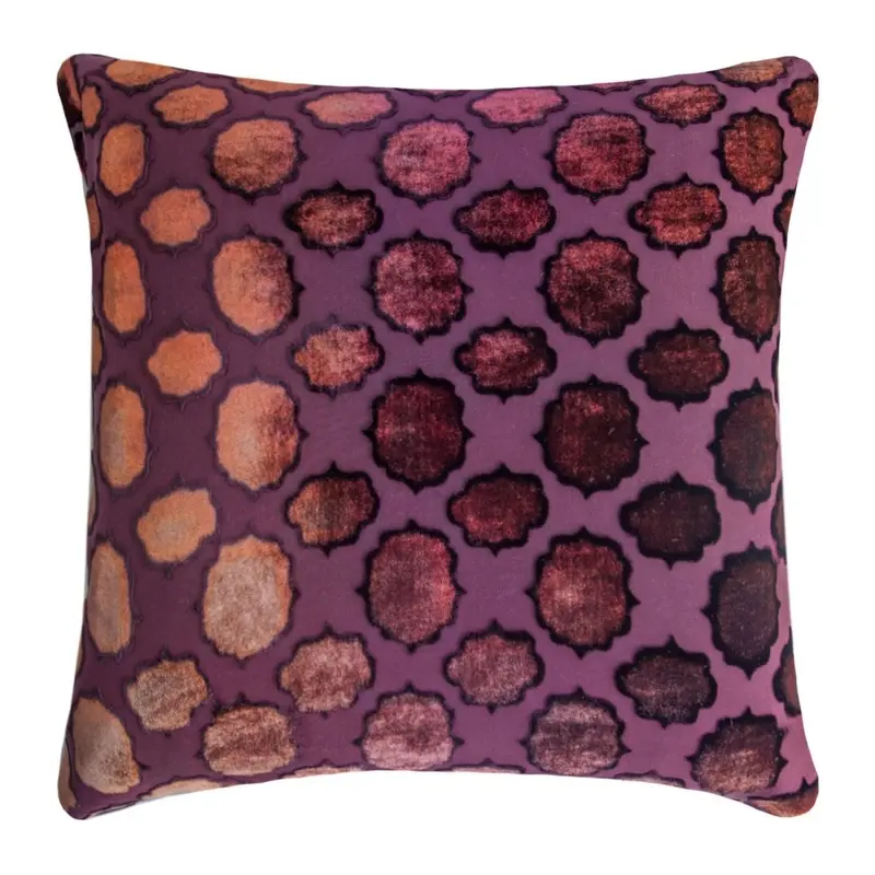 Mod Fretwork Wildberry Velvet Pillows by Kevin OBrien Studio