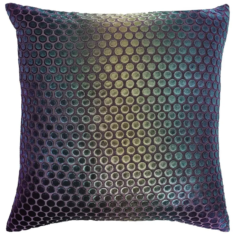 Peacock Dots Velvet Pillows by Kevin OBrien Studio