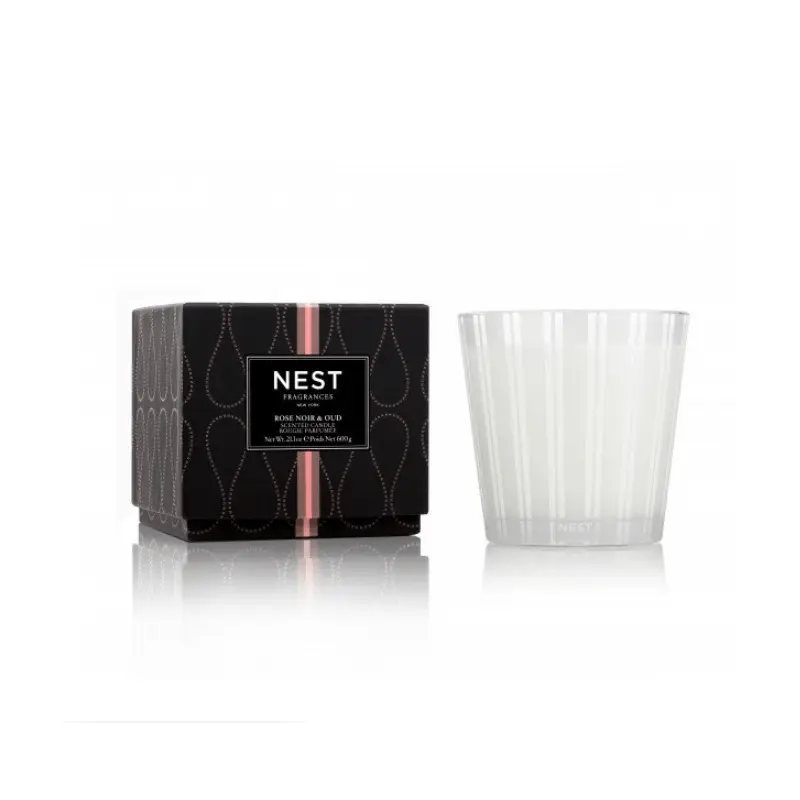 Rose Noir & Oud 3-Wick Candle by Nest