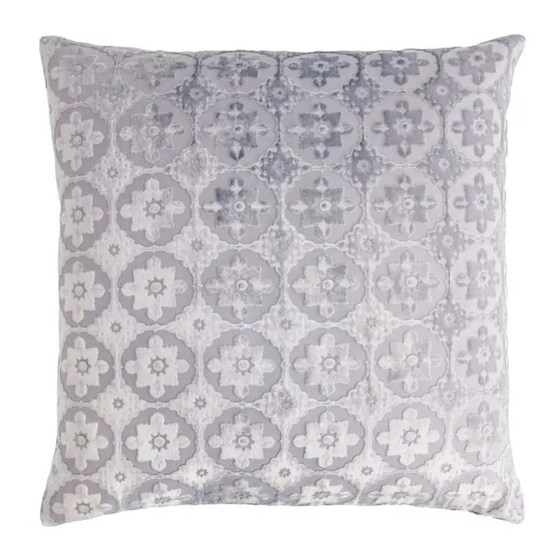 Small Moroccan Velvet Silver Gray Pillows by Kevin OBrien Studio