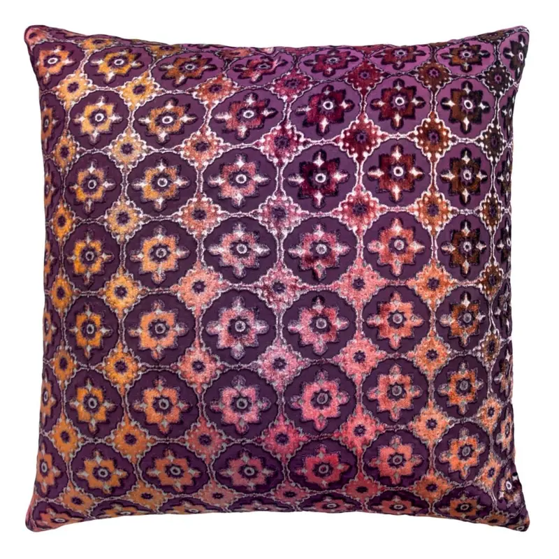 Small Moroccan Wildberry Velvet Pillows by Kevin OBrien Studio