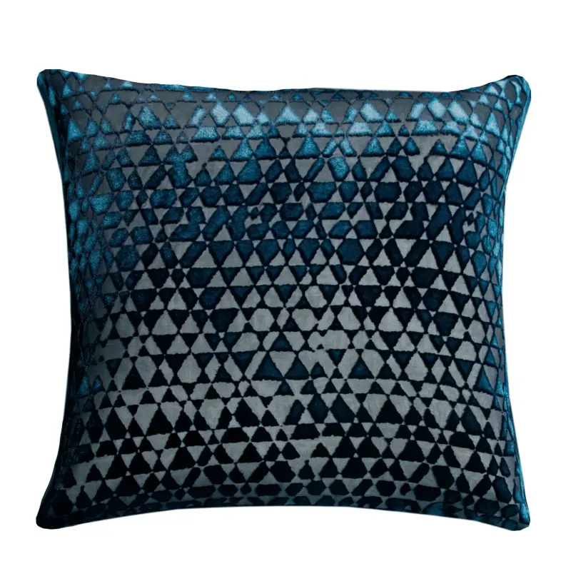 Triangles Cobalt Black Velvet Pillows