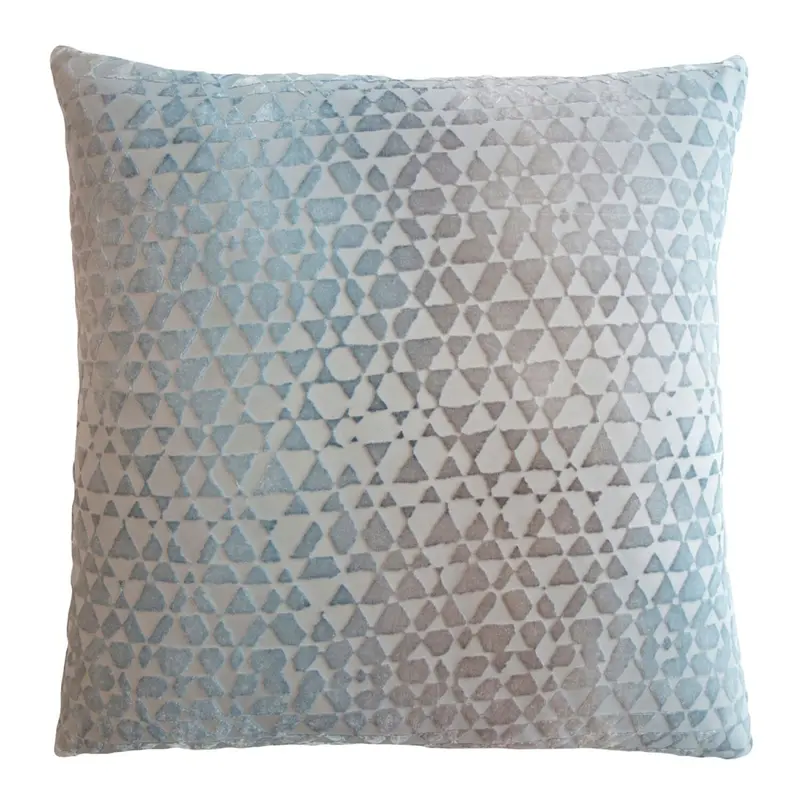 Triangles Robin's Egg Velvet Pillows by Kevin OBrien Studio