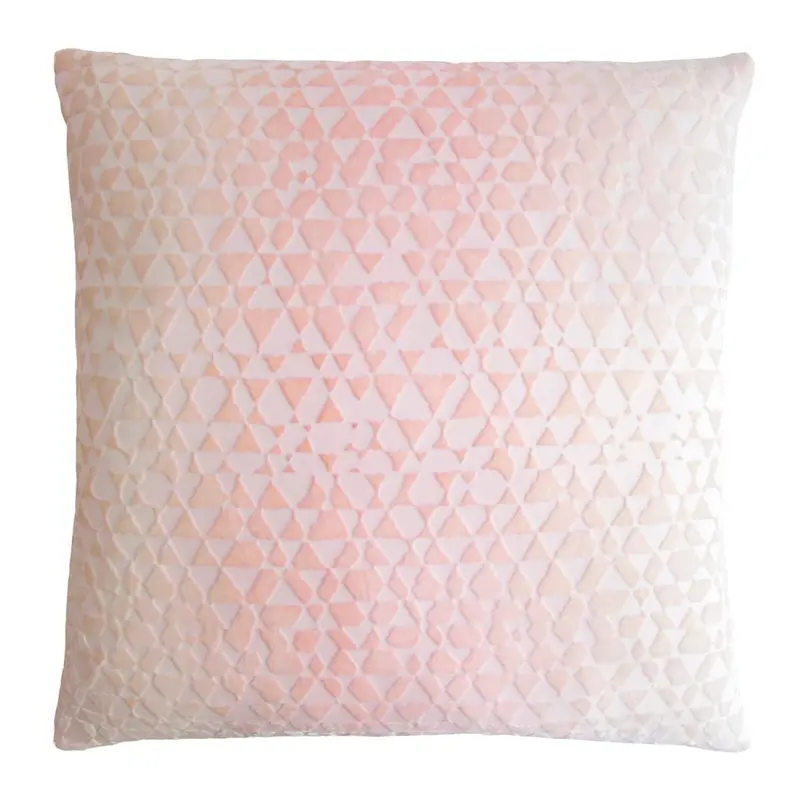 Triangles Velvet Blush Pillows by Kevin OBrien Studio