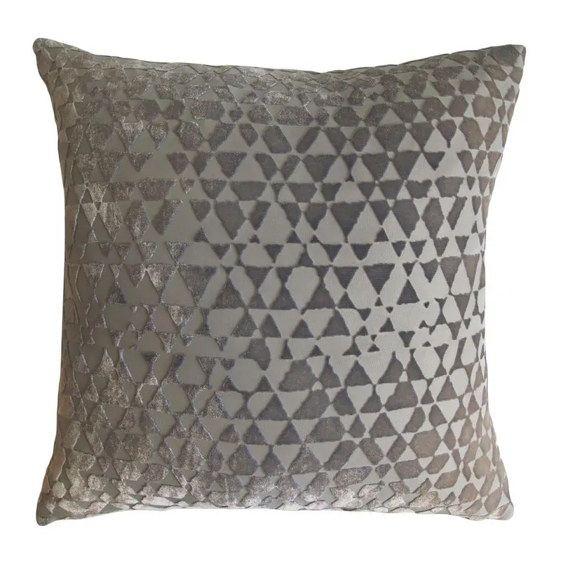 Triangles Velvet Nickel Pillows by Kevin OBrien Studio