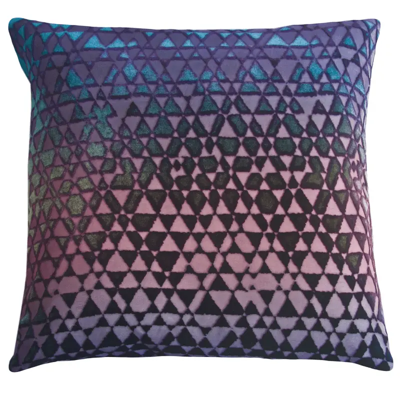 Triangles Velvet Peacock Pillows by Kevin OBrien Studio