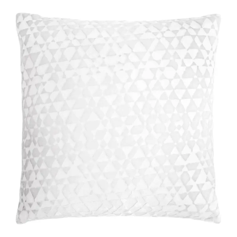 Triangles White Velvet Pillows by Kevin OBrien Studio