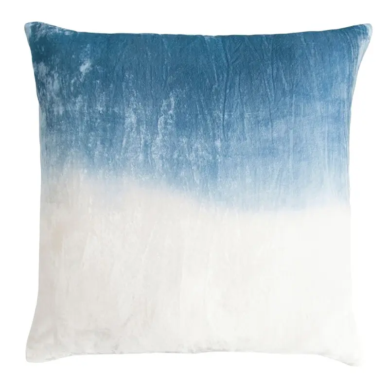 Azul Dip Dyed Velvet Pillow by Kevin OBrien Studio