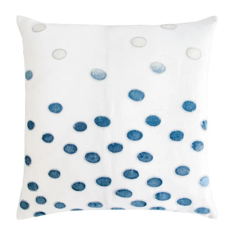 Azul Ovals Velvet Appliqu Pillows by Kevin O'Brien Studio