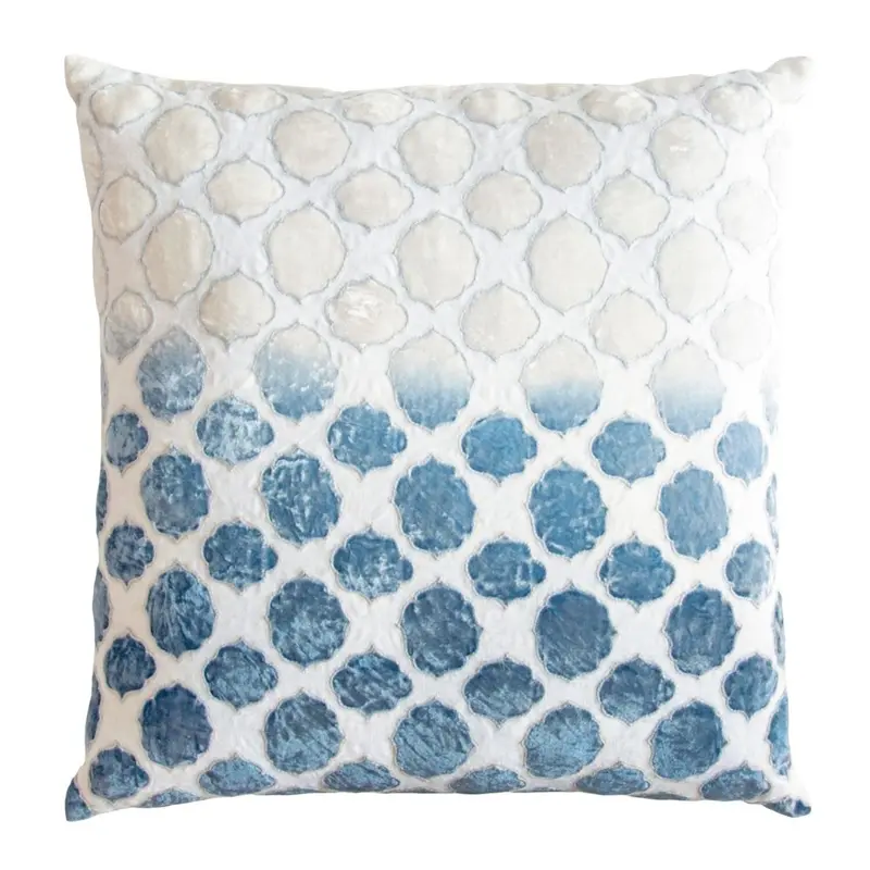 Azul Tile Velvet Appliqu Pillow by Kevin O'Brien Studio