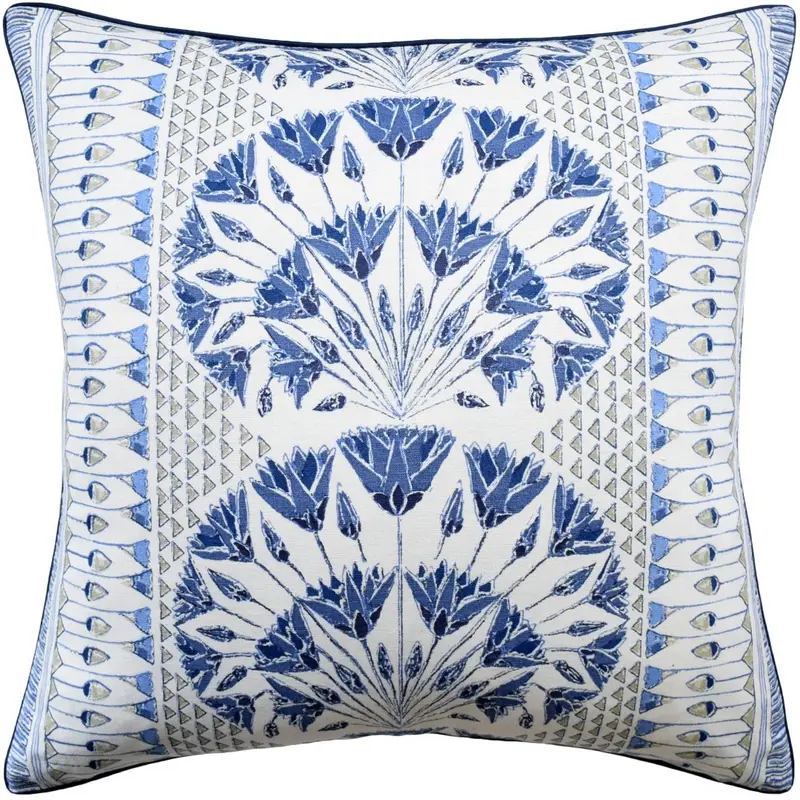Cairo Blue and White Pillow by Ryan Studio
