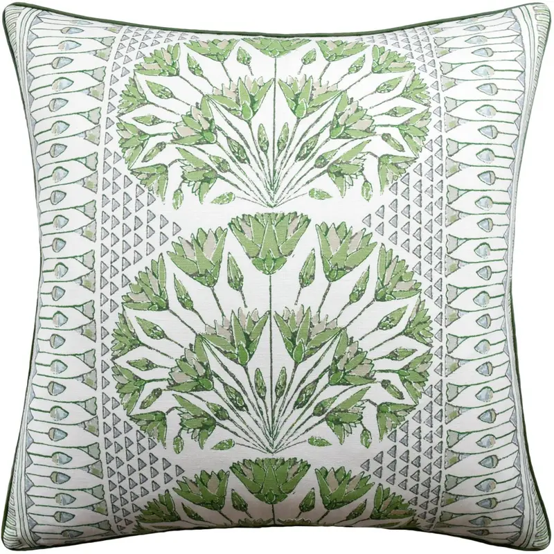 Cairo Green and White Pillow by Ryan Studio