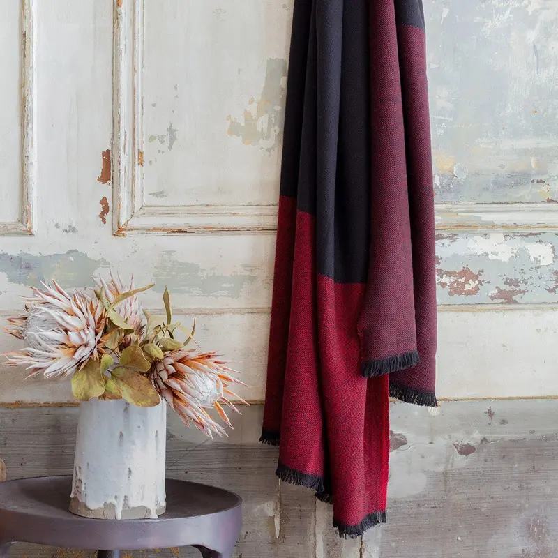 Duo Plum Throw by Le Jacquard Franais