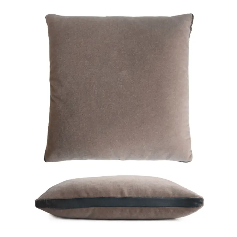 Latte Mohair Tuxedo Pillows by Kevin OBrien Studio