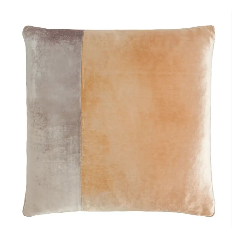 Mango Velvet Color Block Pillow by Kevin OBrien Studio