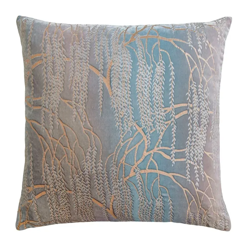 Metallic Willow Robins Egg Velvet Pillows