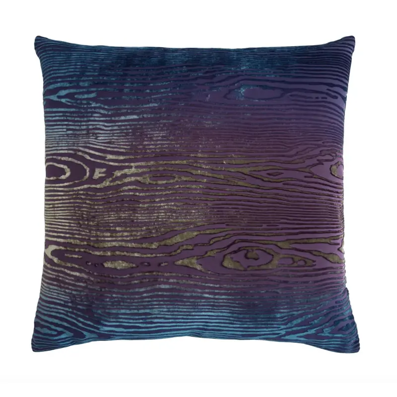 Peacock Woodgrain Velvet Pillows by Kevin OBrien Studio