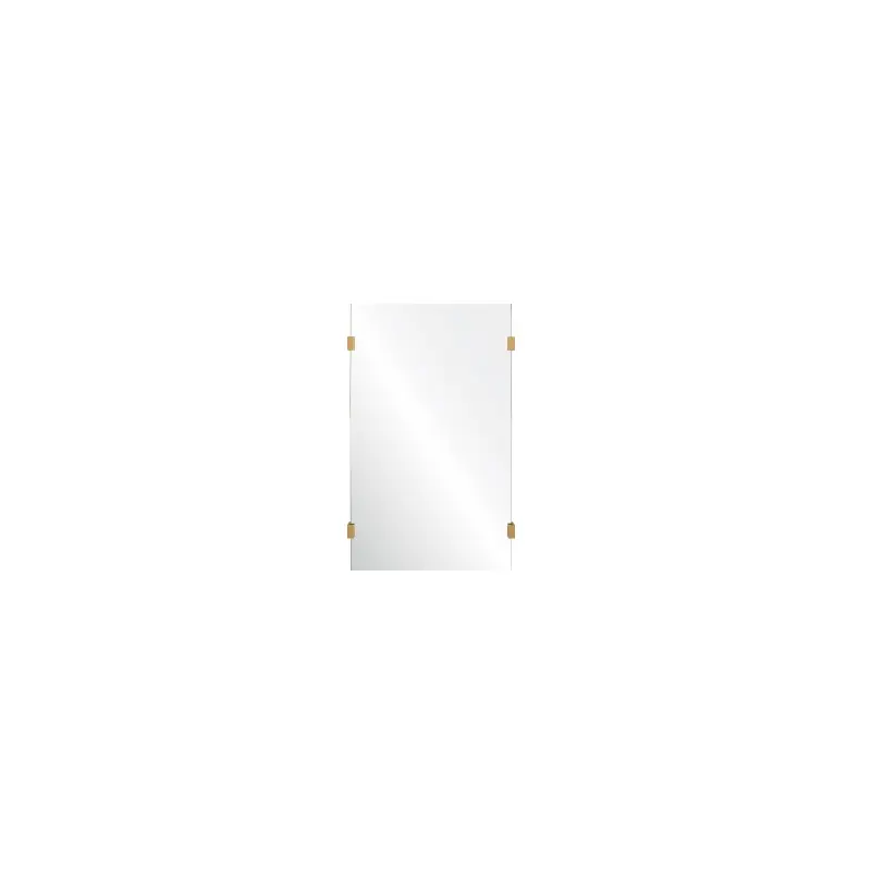 Rectangle Mirror with Burnished Brass Details by Mirror Home